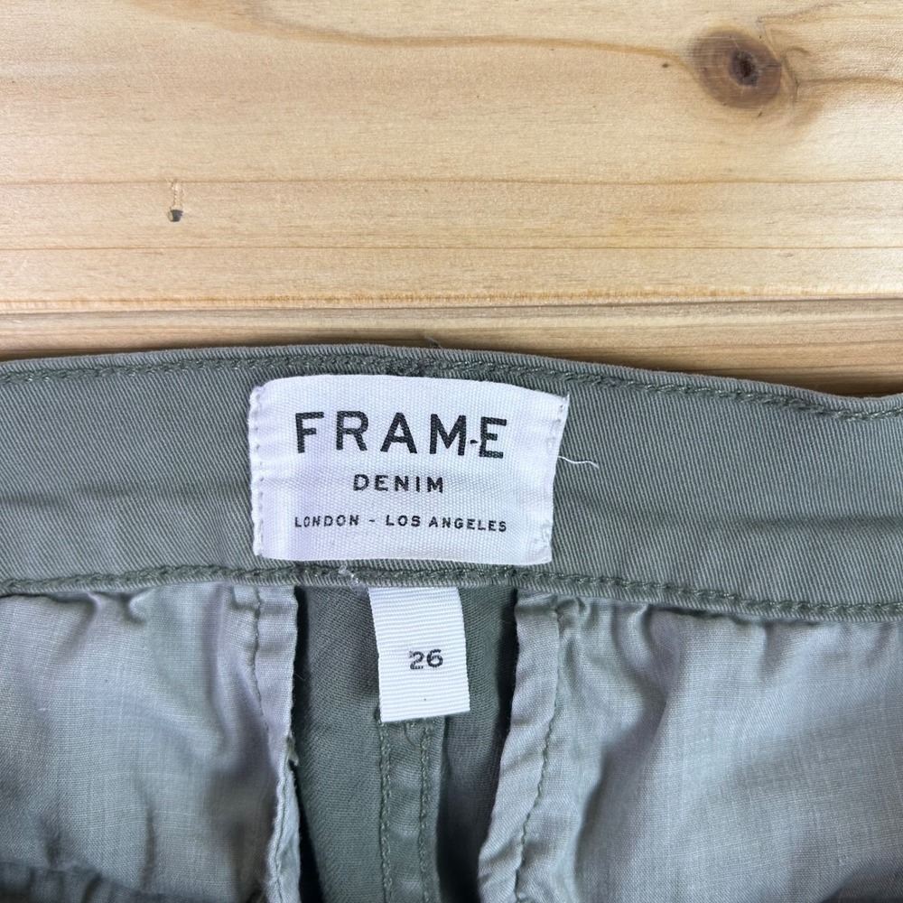 Frame Denim Jeans Womens 26 Distressed Army Green Cargo Low Rise Skinny Jeans - Picture 6 of 11